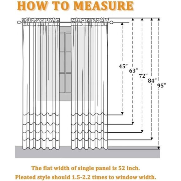 Short White Linen Curtains 45inches Long,Cortinas para Cuarto SemiSheer Curtains - Picture 3 of 7